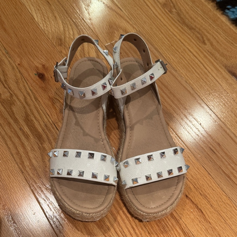 White Studded Sandals